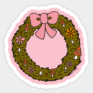 Mushroom Wreath Sticker